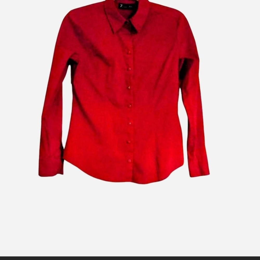 New York & Company Red Button Down Shirt